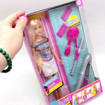 Фото1.Лялька DEFA 30 см, з набором стиліста