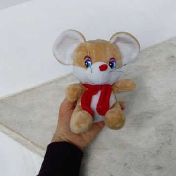 Фото2.Мʼяка іграшка Мишка з бантом (бежевий)