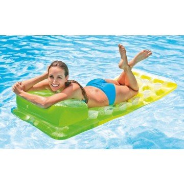 Фото1.Надувний матрац з подушкою (зелений)