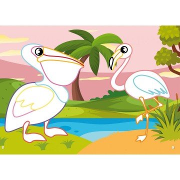 Фото1.Розфарбування з кольоровим контуром і наклейками 