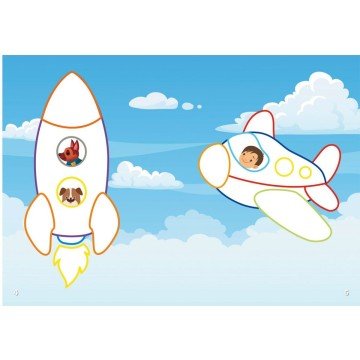 Фото1.Розфарбування з кольоровим контуром і наклейками 