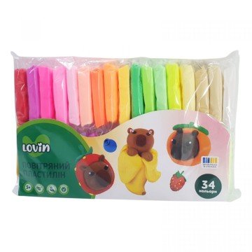 Фото1.Набір повітряного пластиліну, 34 кольори