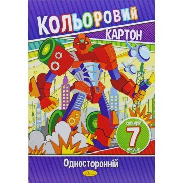Фото1.Набір кольорового картону А4 (односторонній), 7 аркушів