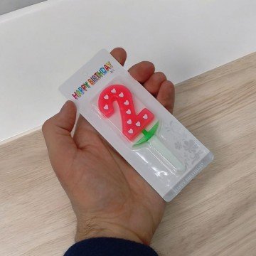 Фото1.Свічка-цифра (неон ) з сердечком 