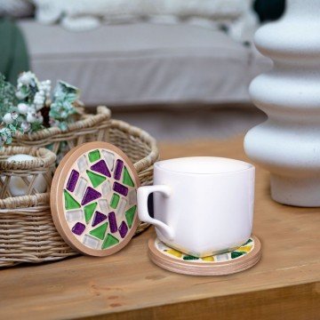 Фото1.Набір для творчості скляна мозаїка «Підставка для чашок» 2шт