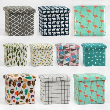 Фото1.Кошик-пуфик для іграшок складаний 