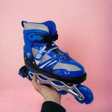 Фото2.Ролики, металева рама, колеса PU, розмір L (39-43), сині