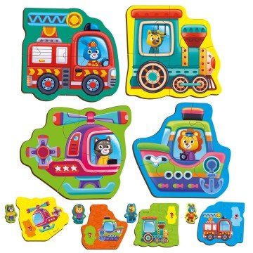 Фото2.Пазли картонні (Maxi) Транспорт; Тварини