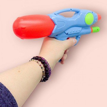 Фото1.Водний пістолет (пластиковий), 26 см, синій