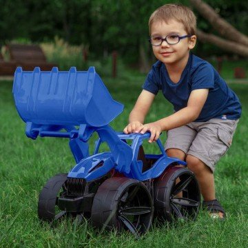 Фото1.Машинка пластикова гігант Maximus бульдозер, 68 см, синій