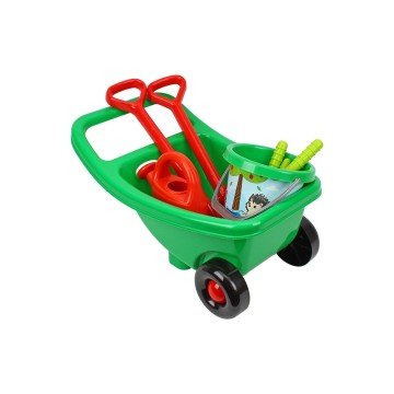 Фото2.Набір садівника: тачка, лопатка, граблі, відро, лійка, совок, сапка та грабельки