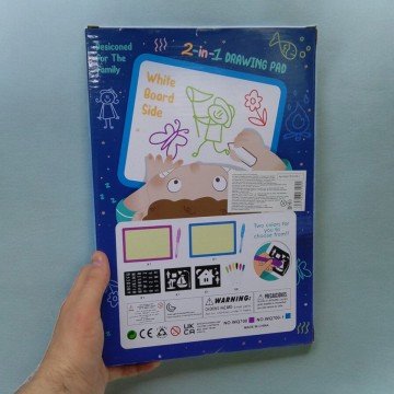 Фото1.Дошка для малювання 2в1 (трафарети, маркери “пиши-стирай”)