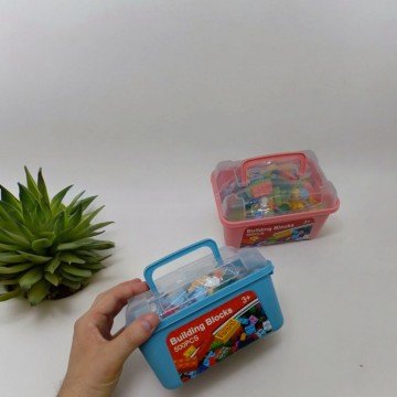 Фото1.Конструктор пластиковий, 500 деталей, в боксі (блакитний)