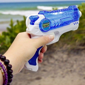 Фото1.Водний пістолет, пластиковий (24 см.), синій