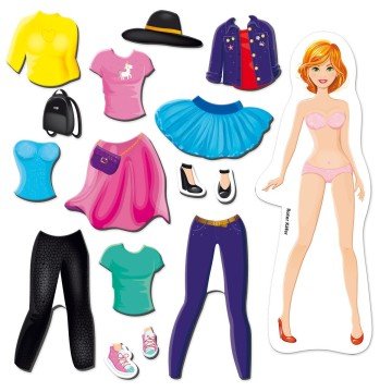 Фото1.Гра настільна Roter Käfer магнітна одягалка. Модна дівчина