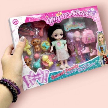 Фото1.Лялька з аксесуарами (14 см)