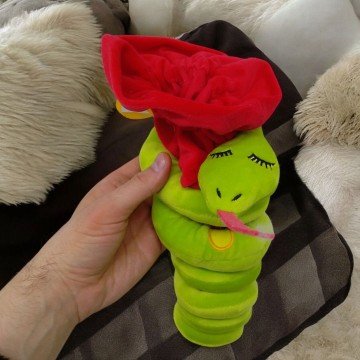 Фото1.М'яка іграшка Змія пружинка з мішком