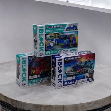 Фото1.Конструктор Kids hits IBLOCK JUNIOR арт. KH17/001/2 161дет., Поліція короб. 24*16*6 см