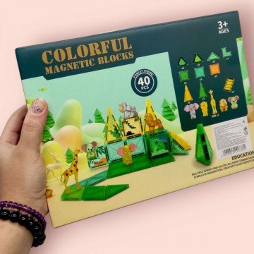 Фото1.Конструктор магнітний з тваринками (40 дет)