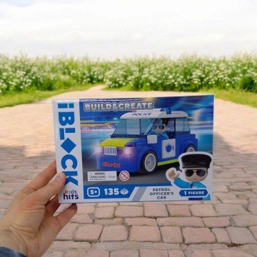 Фото1.Конструктор Kids hits IBLOCK JUNIOR 135 деталей, Patrol Car короб. 24*16*6 cm iBLOCK (250799)