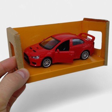 Фото1.Машинка металева Mitsubishi Lancer Evolution Автопром, червона