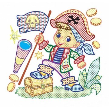 Фото1.Водяні розмальовки з кольоровим контуром. Пірати