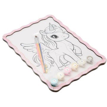 Фото1.Картина по номерах деревʼяна 