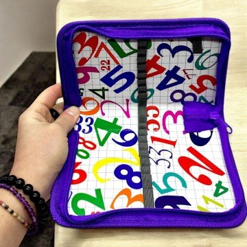 Фото1.Пенал-книжка з паєтками (1 відділення) фіолетовий