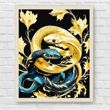 Фото1.Картина по номерах з фарбами металік 