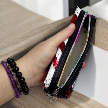 Фото1.Пенал-косметичка з пайетками (20х6х4 см) вид 3