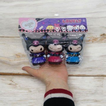 Фото1.Дитяча гумова пискавка Аніме Куромі 10,5 см, 3 штуки, мікс видів