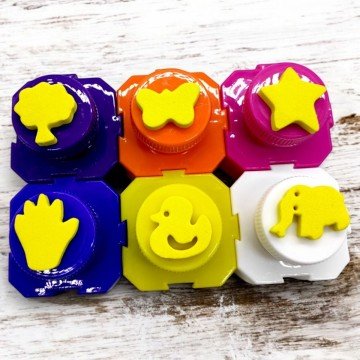 Фото2.Фарби пальчиковi зi штампами, 6 кольорів по 18 мл