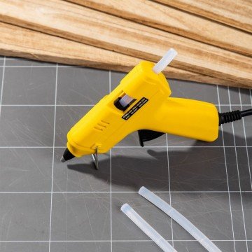 Фото2.Пiстолет для клею Deli ЕА50061 жовт 7мм 20W+ 3стрижня