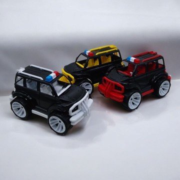 Фото1.Машинка пластикова Позашляховик класичний малий чорно-білий кузов