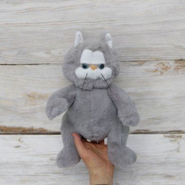 Фото1.М'яка іграшка Кiт сидячий (26 см) сірий