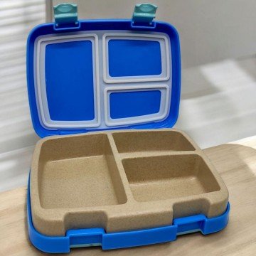Фото1.Ланч-бокс, біопластик, 3 секції (блакитний)