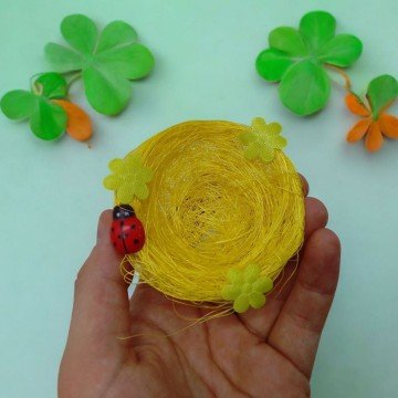 Фото1.Набір до Великодня «Кольорові кошики - гнізда 4 шт», 6*2 см