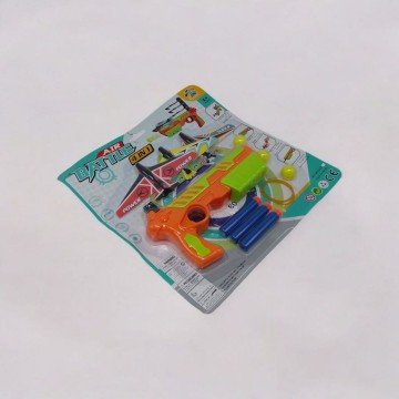 Фото1.Запускач, механічний принцип роботи, 3 літачки, кульки, мʼякі набої, на листі