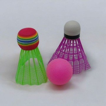 Фото1.Бадмінтон 2 ракетки, 2 воланчика, мʼячик, в сумці-чохлі (синій)