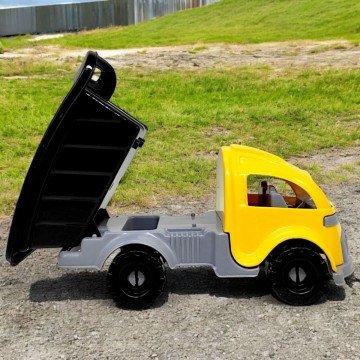 Фото1.Машинка пластикова Самоскид, 34 см (жовтий)