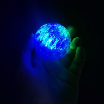 Фото1.Пострибунчик м'ячик тренажер, мʼяч 6 см світіться, з мотузкою 1,2 м