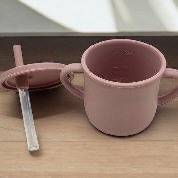 Фото2.Поїлка силіконова 2 в 1, 150 мл (рожева)