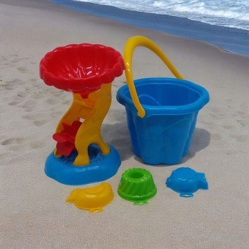 Фото1.Пісочний набір - млин, відро, аксесуари (червоний)