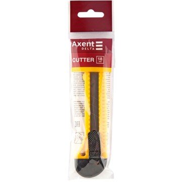 Фото1.Ніж канцелярський, 18 мм, мех фіксатор, жовтий