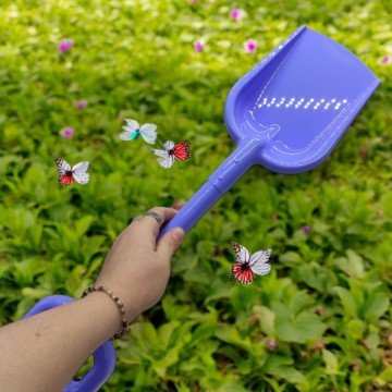 Фото1.Лопата велика, 47 см (мікс видів: волошкова, рожева)