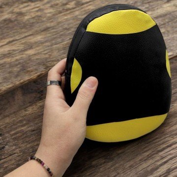 Фото2.Боксерський набір детский - рукавички та лапа (жовто-чорний)