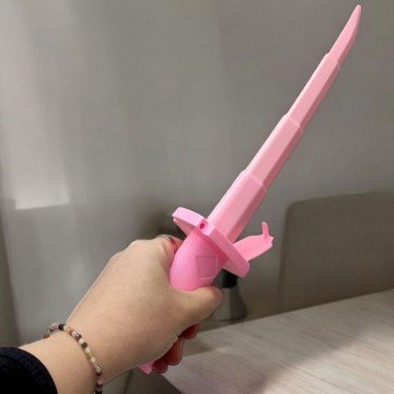 Фото1.Меч пластиковий, телескопічний, 36 см (рожевий)