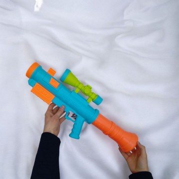 Фото1.Водний пістолет, помповий механізм, (54 см) бірюзовий