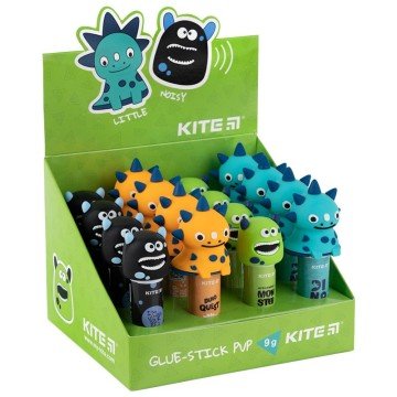 Фото1.Клей-олівець PVP, 9 г з фігурним ковпачком, Kite