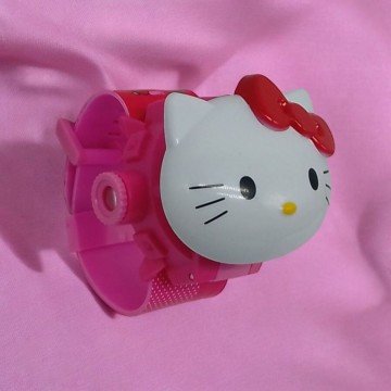 Фото1.Годинник аніме Hello Kitty герої, проєктор, електронний циферблат, довжина ремінця - 21 см, секундом